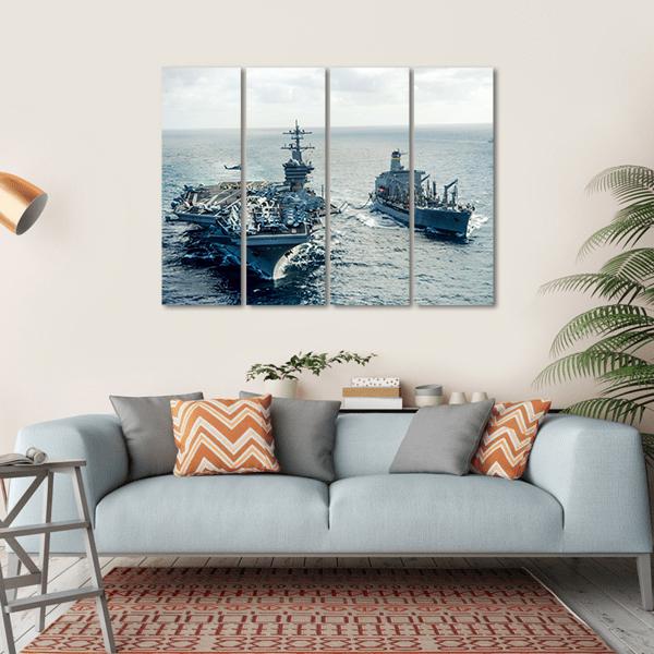 US Navy Crossing The Ocean Canvas Wall Art-4 Horizontal-Gallery Wrap-34" x 24"-Tiaracle
