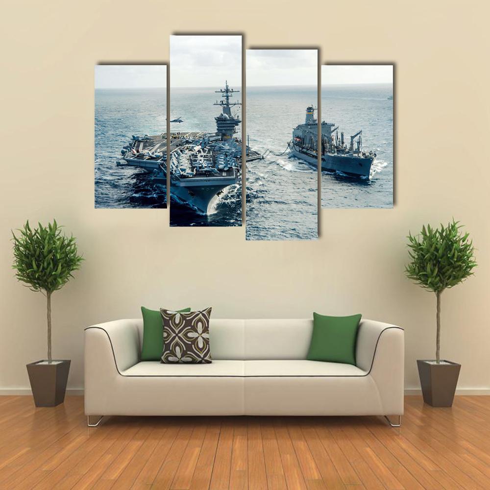 US Navy Crossing The Ocean Canvas Wall Art-4 Pop-Gallery Wrap-34" x 20"-Tiaracle