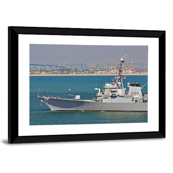 US Navy Guided Missile Destroyer Canvas Wall Art-3 Horizontal-Gallery Wrap-25" x 16"-Tiaracle