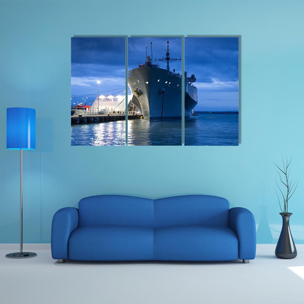 US Navy Vessel Canvas Wall Art-3 Horizontal-Gallery Wrap-37" x 24"-Tiaracle