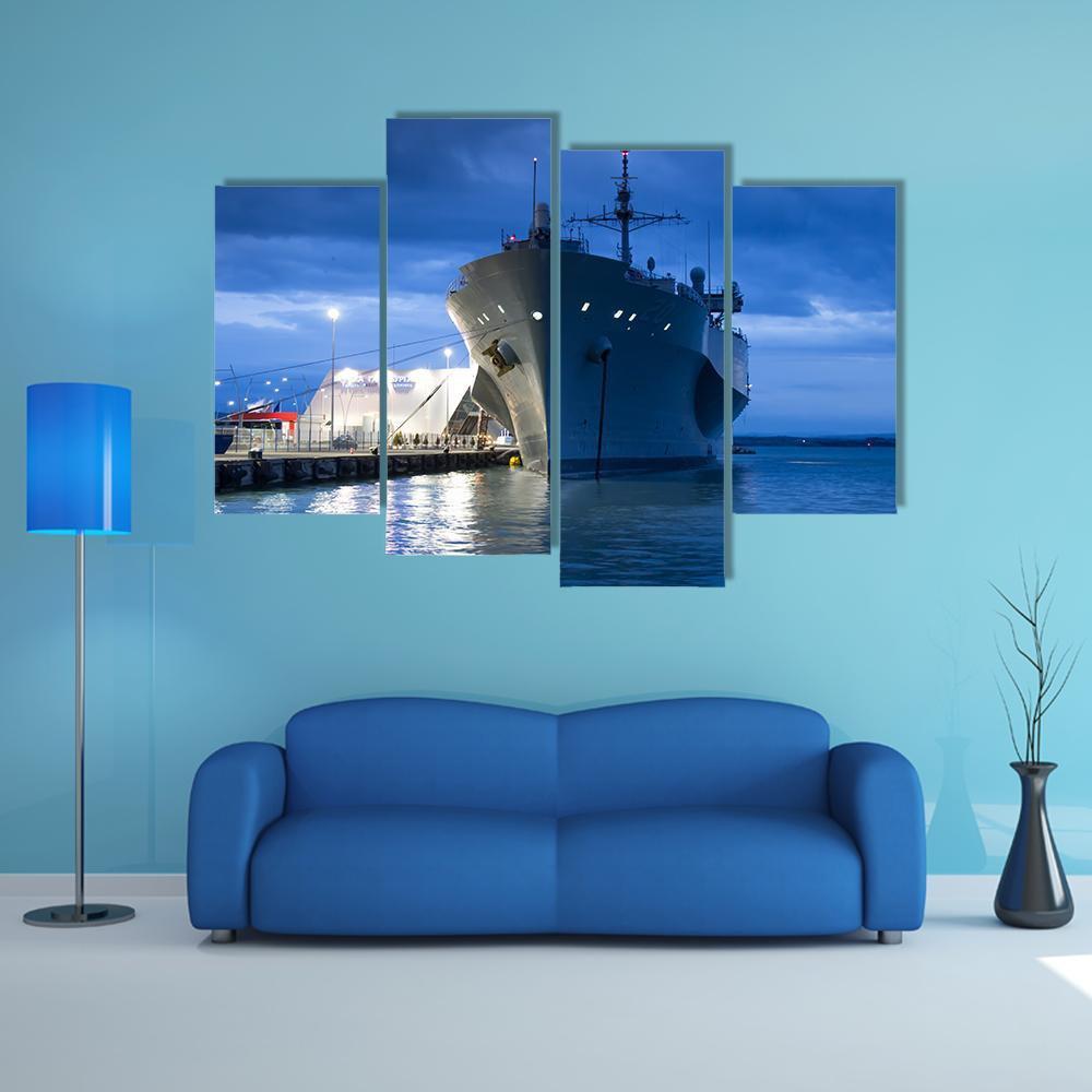 US Navy Vessel Canvas Wall Art-4 Pop-Gallery Wrap-50" x 32"-Tiaracle