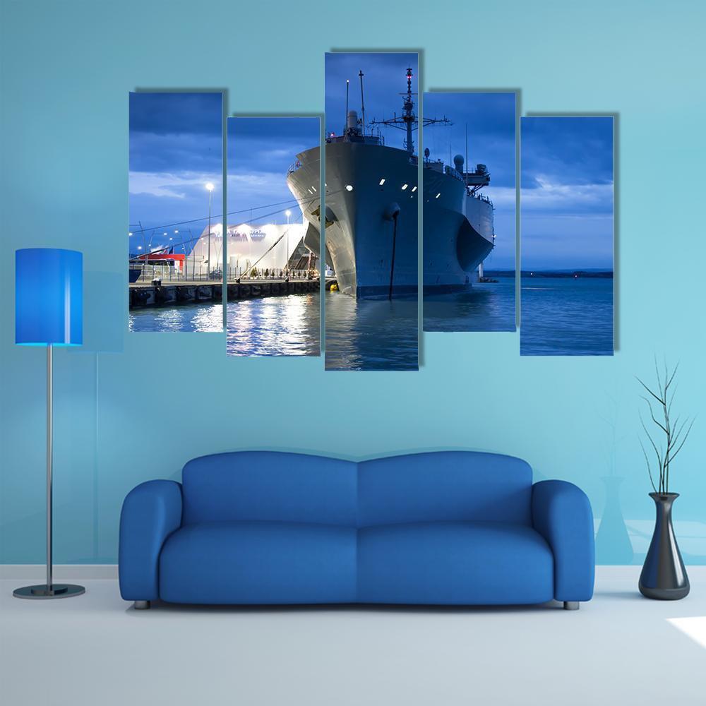 US Navy Vessel Canvas Wall Art-5 Pop-Gallery Wrap-47" x 32"-Tiaracle