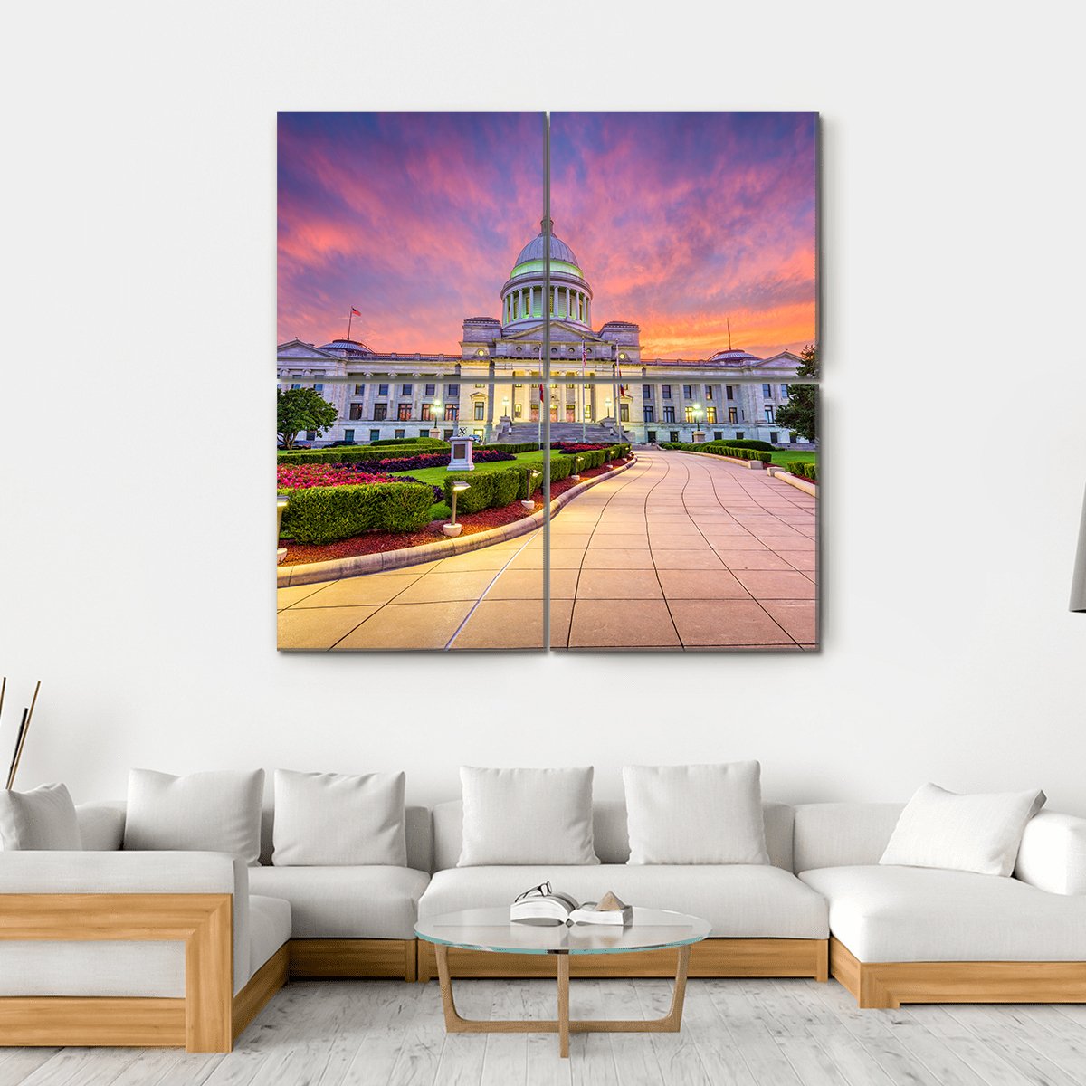 USA At The State Capitol Canvas Wall Art-4 Square-Gallery Wrap-17" x 17"-Tiaracle