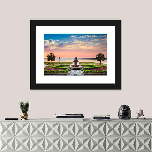 USA At Waterfront Park Canvas Wall Art-1 Piece-Framed Print-20" x 16"-Tiaracle
