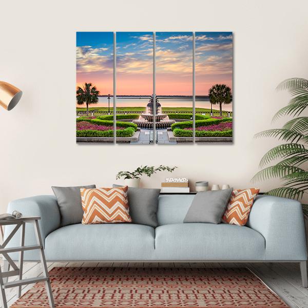 USA At Waterfront Park Canvas Wall Art-4 Horizontal-Gallery Wrap-34" x 24"-Tiaracle