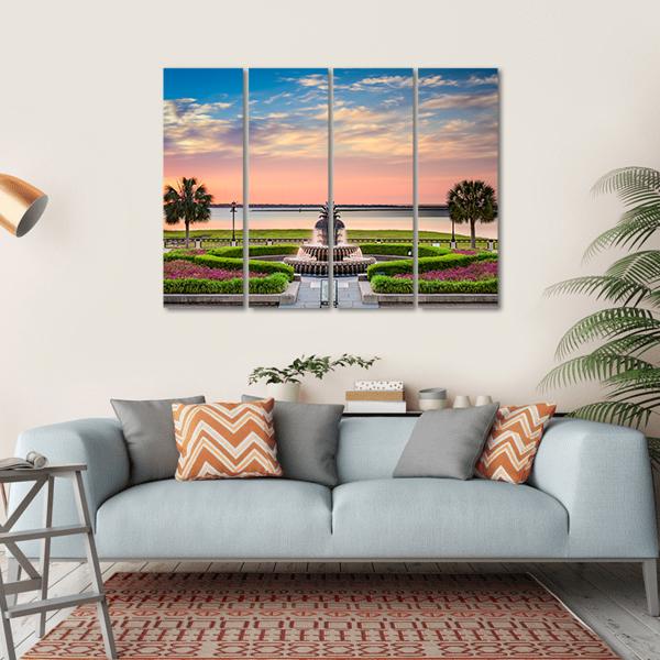 USA At Waterfront Park Canvas Wall Art-1 Piece-Gallery Wrap-36" x 24"-Tiaracle