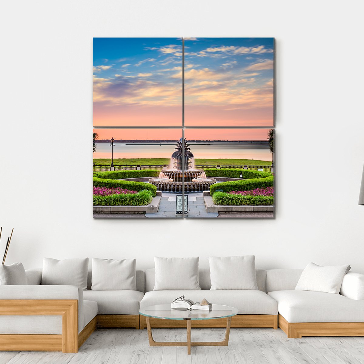 USA At Waterfront Park Canvas Wall Art-4 Square-Gallery Wrap-17" x 17"-Tiaracle