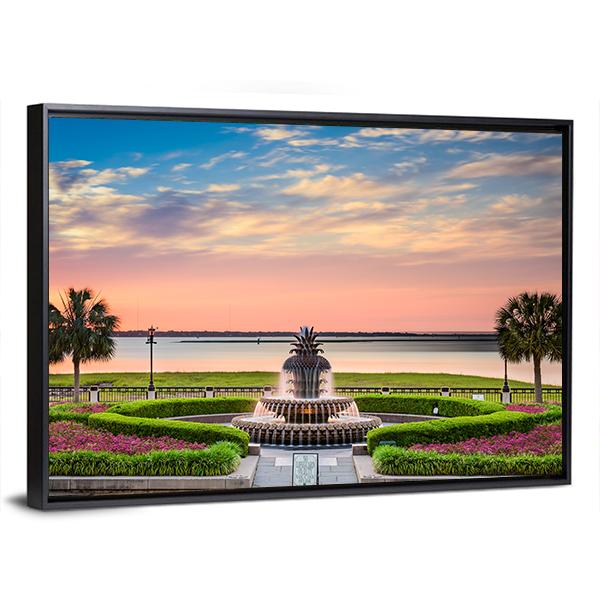 USA At Waterfront Park Canvas Wall Art-3 Horizontal-Gallery Wrap-25" x 16"-Tiaracle