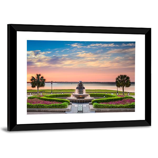 USA At Waterfront Park Canvas Wall Art-5 Horizontal-Gallery Wrap-22" x 12"-Tiaracle
