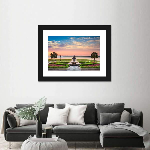 USA At Waterfront Park Canvas Wall Art-3 Horizontal-Gallery Wrap-25" x 16"-Tiaracle