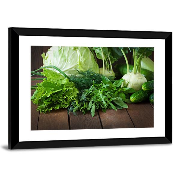 Useful Green Vegetables Canvas Wall Art-5 Horizontal-Gallery Wrap-22" x 12"-Tiaracle