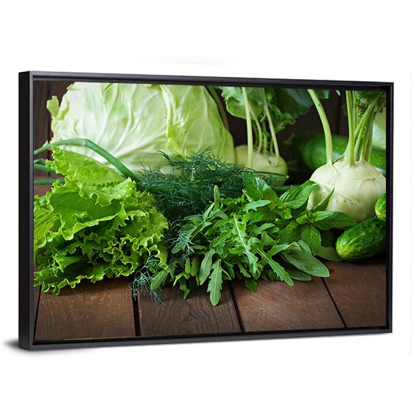 Useful Green Vegetables Canvas Wall Art-5 Horizontal-Gallery Wrap-22" x 12"-Tiaracle