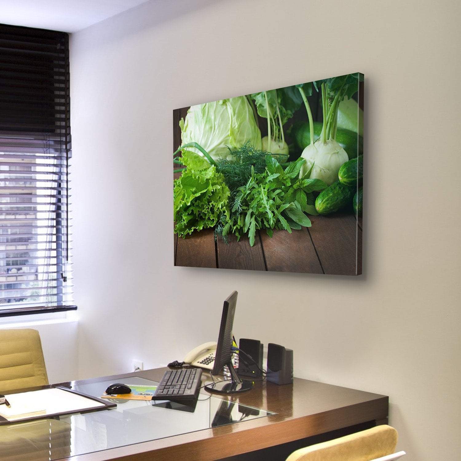 Useful Green Vegetables Canvas Wall Art-5 Star-Gallery Wrap-62" x 32"-Tiaracle