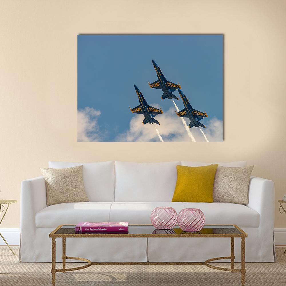 U.S.NAVY Blue Angles Canvas Wall Art-1 Piece-Gallery Wrap-36" x 24"-Tiaracle