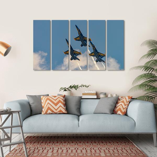 U.S.NAVY Blue Angles Canvas Wall Art-5 Horizontal-Gallery Wrap-22" x 12"-Tiaracle