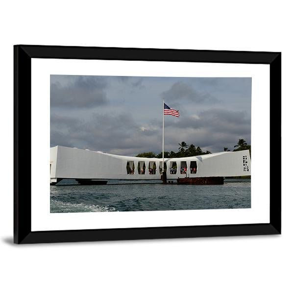 USS Arizona Memorial Pearl Harbor Canvas Wall Art-3 Horizontal-Gallery Wrap-25" x 16"-Tiaracle
