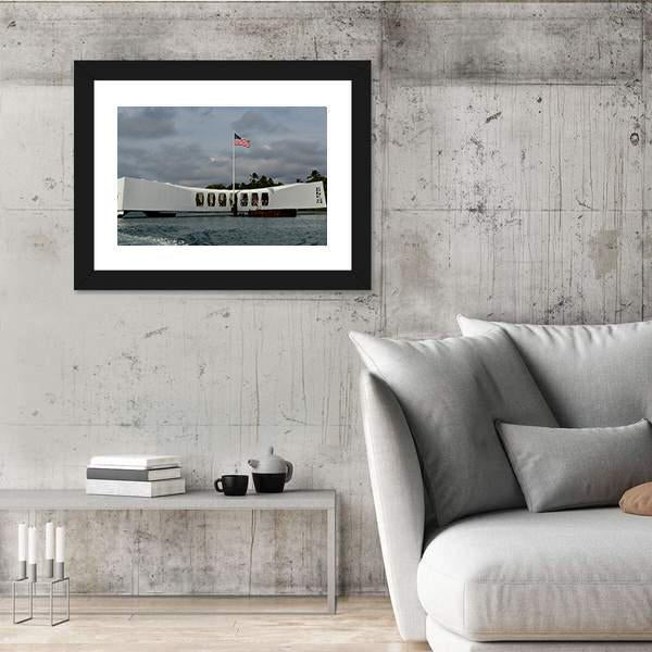 USS Arizona Memorial Pearl Harbor Canvas Wall Art-5 Horizontal-Gallery Wrap-22" x 12"-Tiaracle