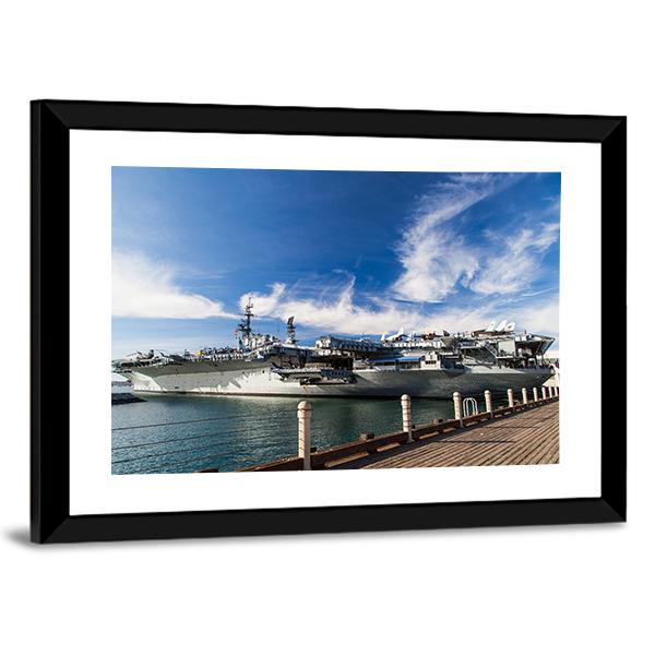 USS Midway Aircraft Carrier Canvas Wall Art-5 Horizontal-Gallery Wrap-22" x 12"-Tiaracle