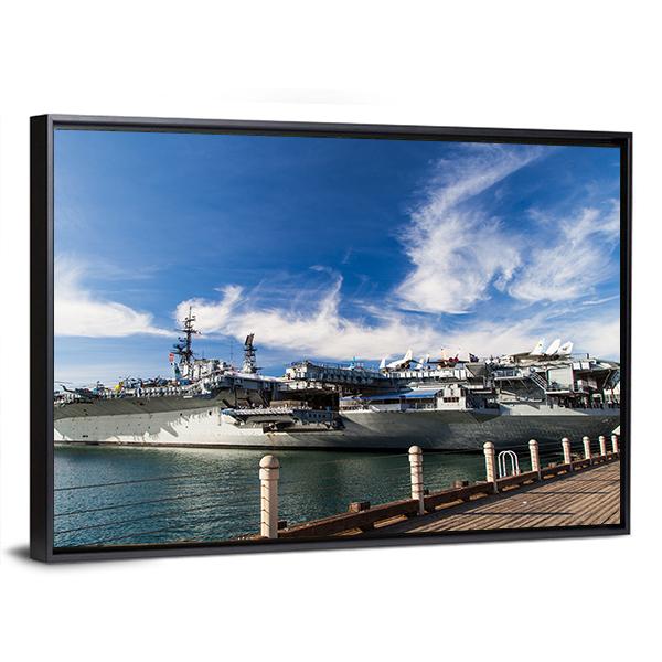 USS Midway Aircraft Carrier Canvas Wall Art-5 Horizontal-Gallery Wrap-22" x 12"-Tiaracle