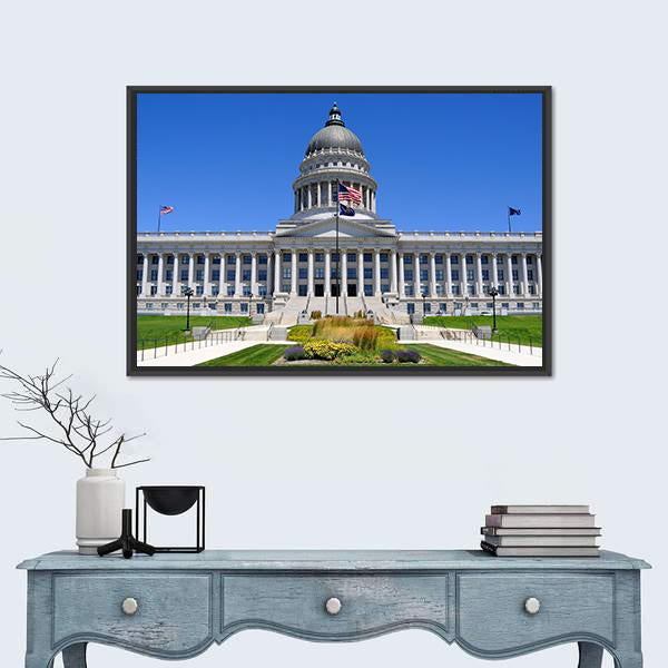Utah Capitol Building Canvas Wall Art-1 Piece-Floating Frame-24" x 16"-Tiaracle