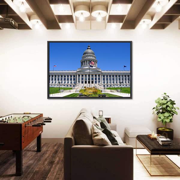 Utah Capitol Building Canvas Wall Art-3 Horizontal-Gallery Wrap-25" x 16"-Tiaracle