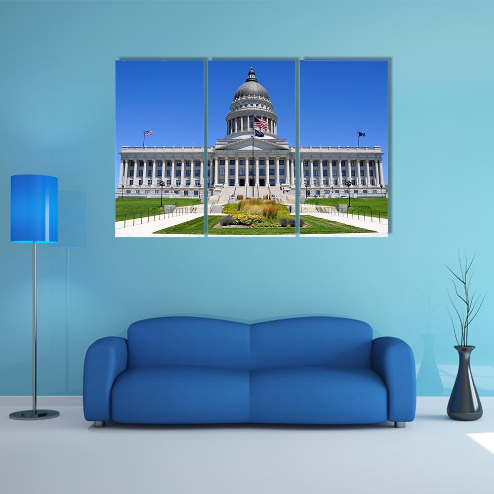 Utah Capitol Building Canvas Wall Art-3 Horizontal-Gallery Wrap-37" x 24"-Tiaracle