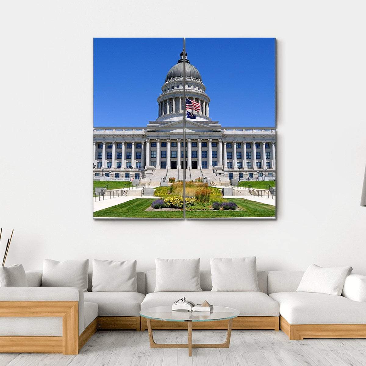 Utah Capitol Building Canvas Wall Art-4 Square-Gallery Wrap-17" x 17"-Tiaracle