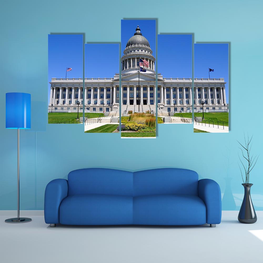 Utah Capitol Building Canvas Wall Art-5 Pop-Gallery Wrap-47" x 32"-Tiaracle