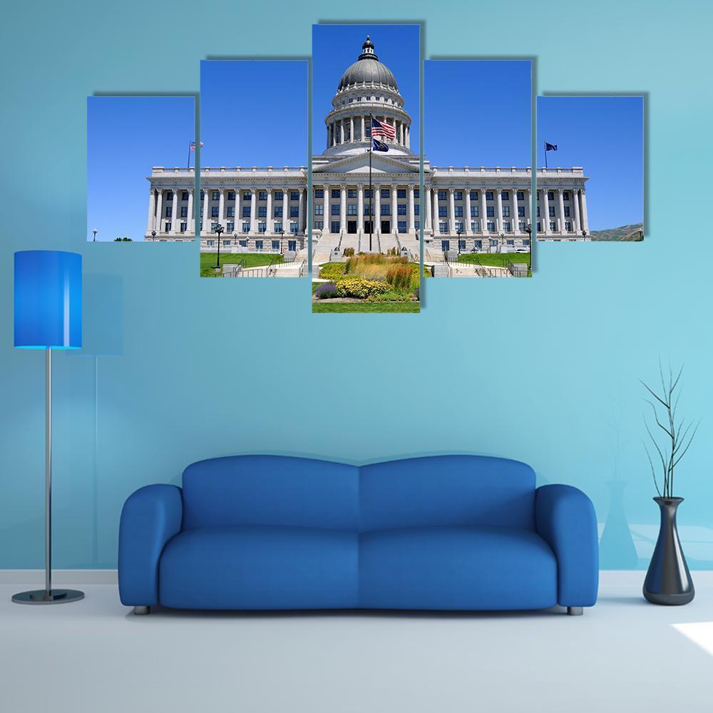 Utah Capitol Building Canvas Wall Art-5 Star-Gallery Wrap-62" x 32"-Tiaracle