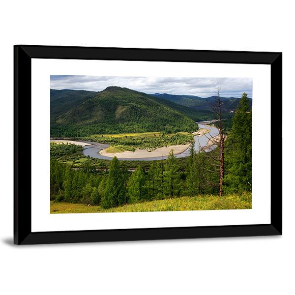 Uur River Mongolia Panoramic Canvas Wall Art-1 Piece-36" x 12"-Tiaracle