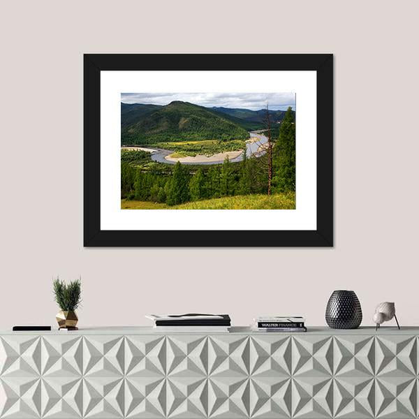 Uur River Mongolia Panoramic Canvas Wall Art-1 Piece-36" x 12"-Tiaracle