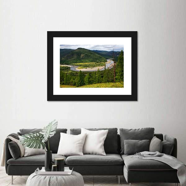 Uur River Mongolia Panoramic Canvas Wall Art-1 Piece-36" x 12"-Tiaracle