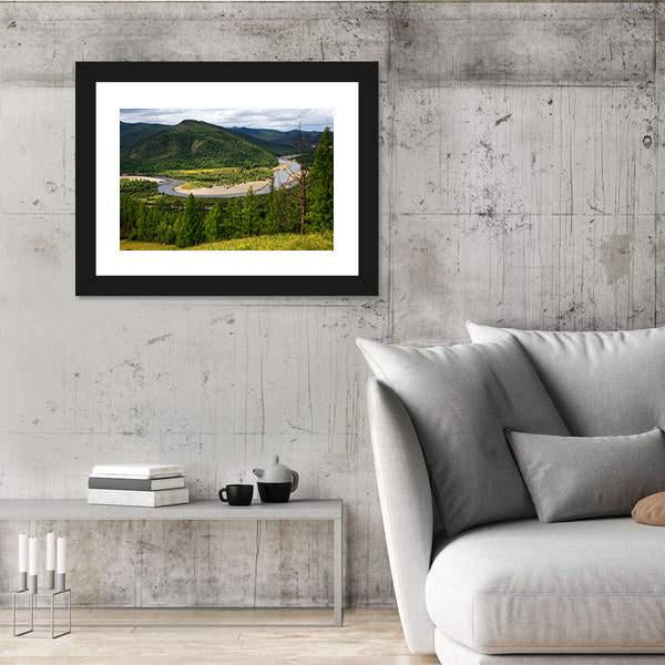Uur River Mongolia Panoramic Canvas Wall Art-1 Piece-36" x 12"-Tiaracle