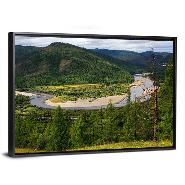 Uur River Mongolia Panoramic Canvas Wall Art-1 Piece-36" x 12"-Tiaracle