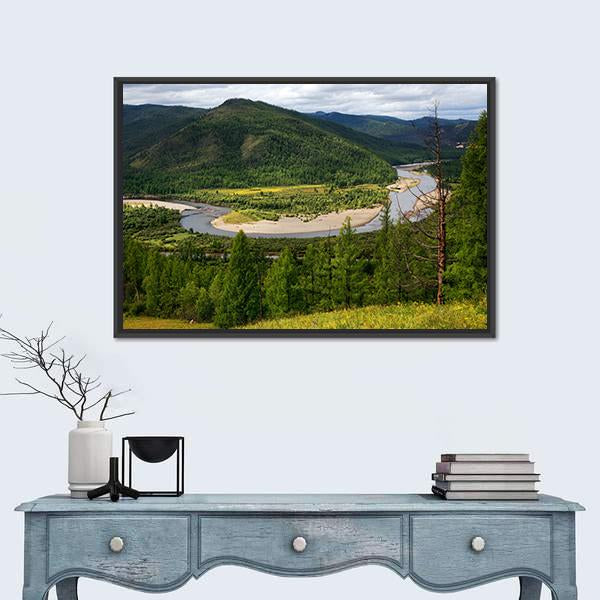 Uur River Mongolia Panoramic Canvas Wall Art-1 Piece-36" x 12"-Tiaracle