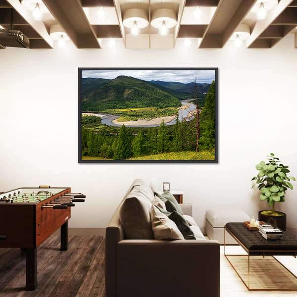 Uur River Mongolia Panoramic Canvas Wall Art-1 Piece-36" x 12"-Tiaracle