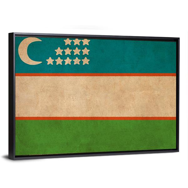 Uzbekistan Flag Canvas Wall Art-3 Horizontal-Gallery Wrap-25" x 16"-Tiaracle