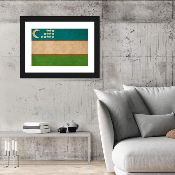 Uzbekistan Flag Canvas Wall Art-3 Horizontal-Gallery Wrap-25" x 16"-Tiaracle