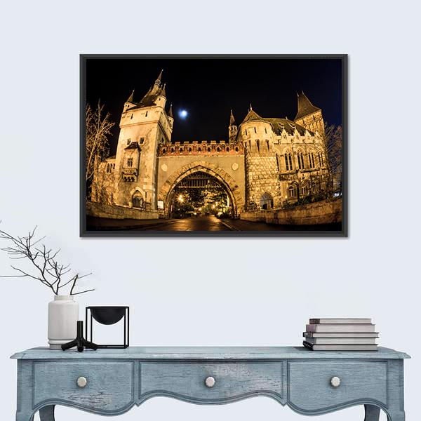 Vajdahunyad Castle In Budapest Hungary Canvas Wall Art-1 Piece-Floating Frame-24" x 16"-Tiaracle