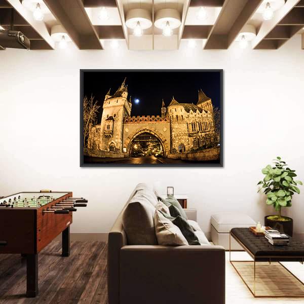 Vajdahunyad Castle In Budapest Hungary Canvas Wall Art-3 Horizontal-Gallery Wrap-25" x 16"-Tiaracle