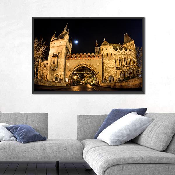 Vajdahunyad Castle In Budapest Hungary Canvas Wall Art-3 Horizontal-Gallery Wrap-25" x 16"-Tiaracle