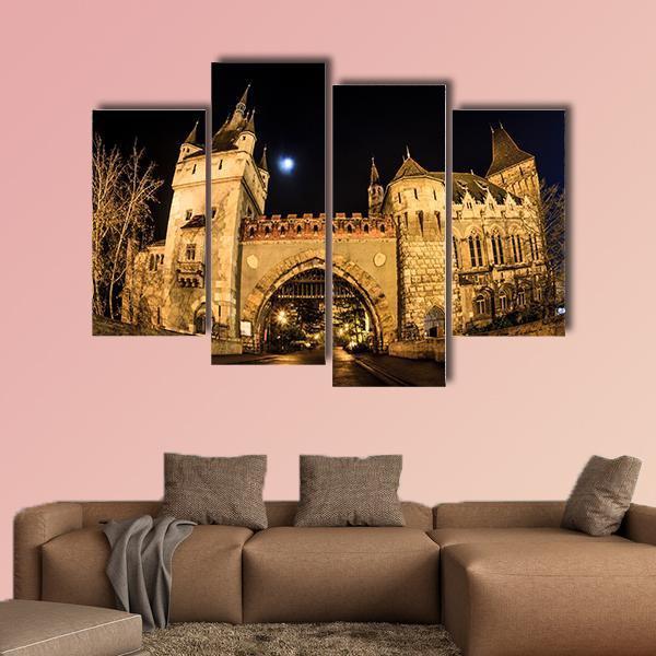 Vajdahunyad Castle In Budapest Hungary Canvas Wall Art-4 Pop-Gallery Wrap-50" x 32"-Tiaracle