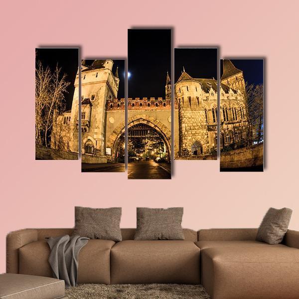 Vajdahunyad Castle In Budapest Hungary Canvas Wall Art-5 Pop-Gallery Wrap-47" x 32"-Tiaracle