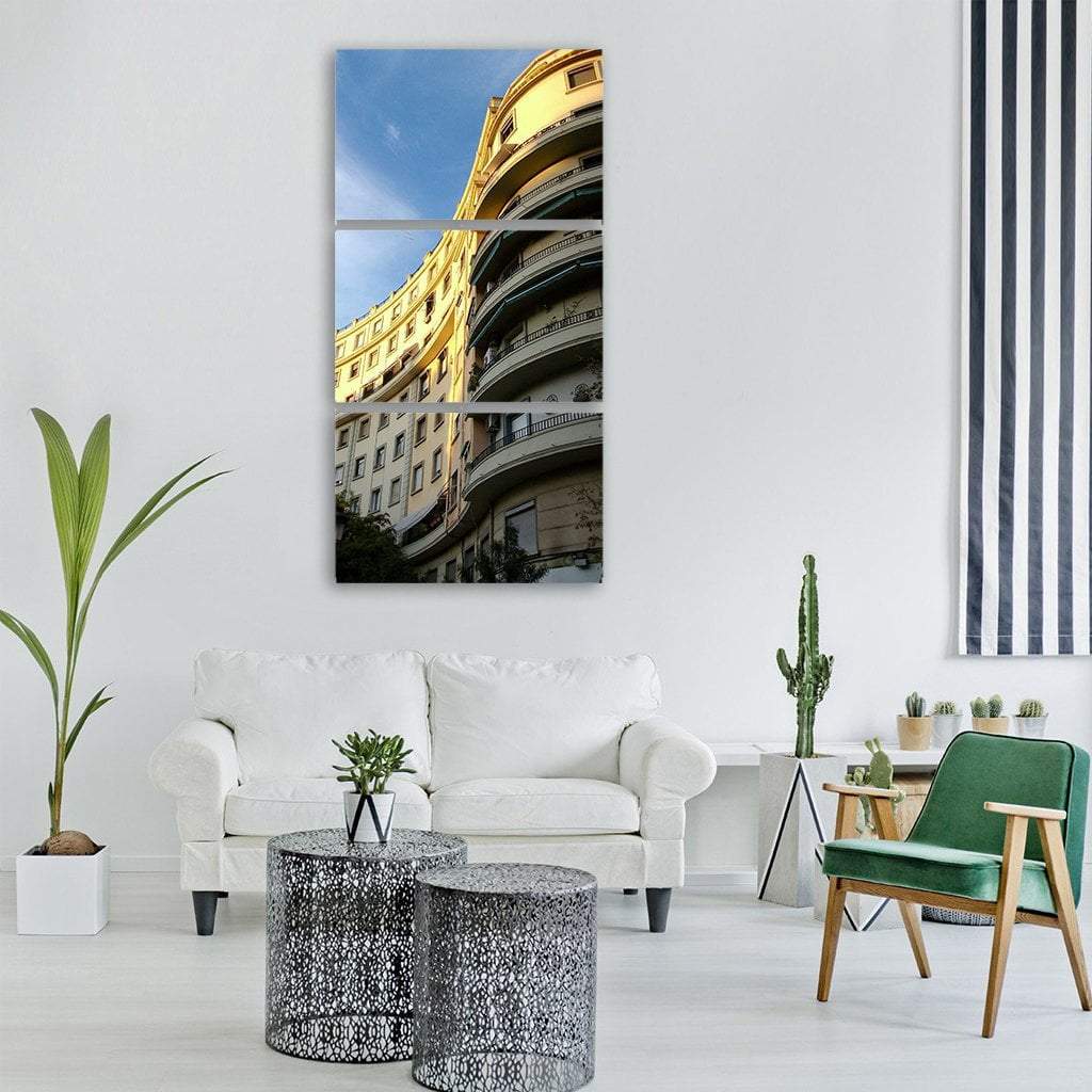 Valencia Building In Spain Vertical Canvas Wall Art-3 Vertical-Gallery Wrap-12" x 25"-Tiaracle