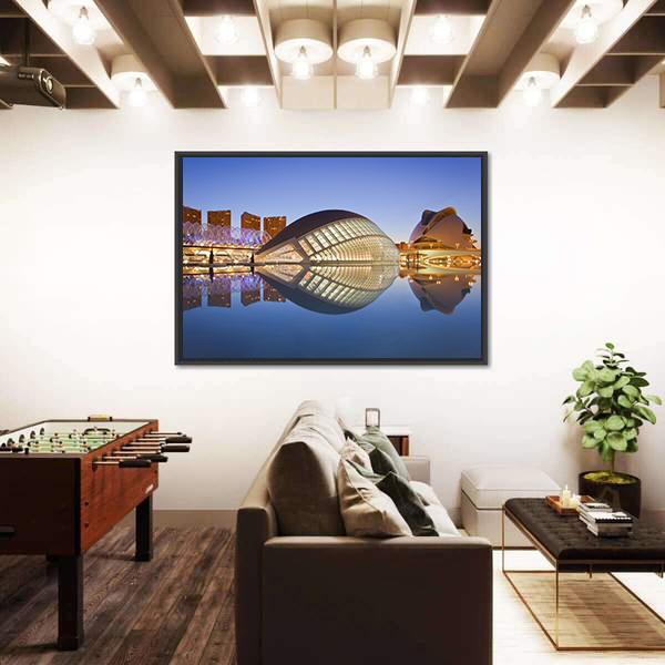 Valencia's City Of Arts And Science Museum Canvas Wall Art-5 Horizontal-Gallery Wrap-22" x 12"-Tiaracle