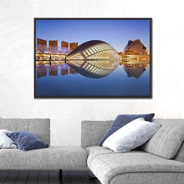 Valencia's City Of Arts And Science Museum Canvas Wall Art-5 Horizontal-Gallery Wrap-22" x 12"-Tiaracle