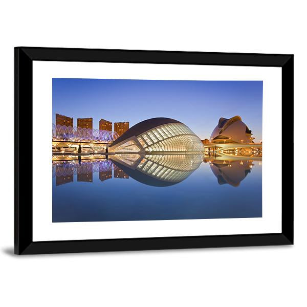 Valencia's City Of Arts And Science Museum Canvas Wall Art-3 Horizontal-Gallery Wrap-25" x 16"-Tiaracle