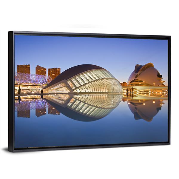 Valencia's City Of Arts And Science Museum Canvas Wall Art-5 Horizontal-Gallery Wrap-22" x 12"-Tiaracle