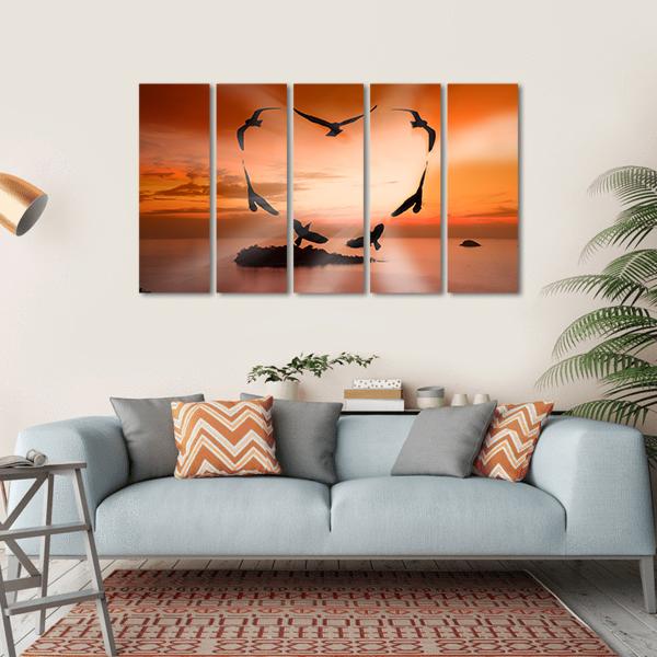 Valentine Bird Canvas Wall Art-5 Horizontal-Gallery Wrap-22" x 12"-Tiaracle