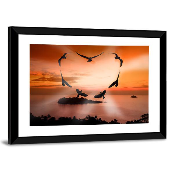 Valentine Bird Canvas Wall Art-3 Horizontal-Gallery Wrap-25" x 16"-Tiaracle